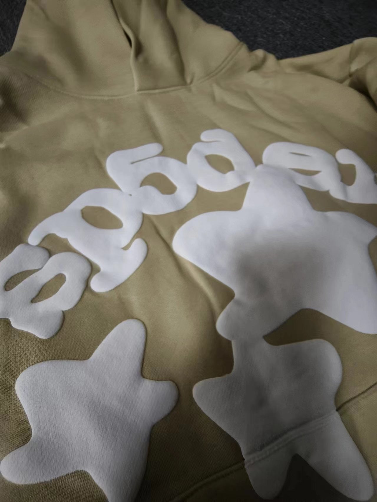 Beige Sp5der hoodie