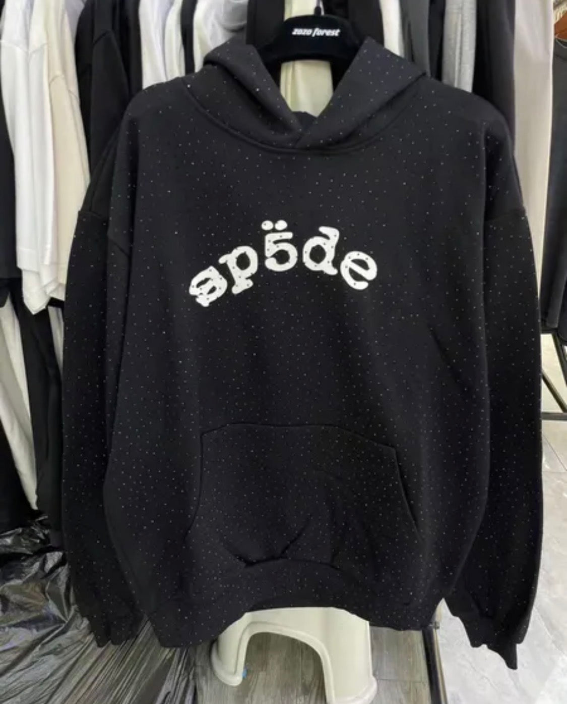 Black rhinestone spider