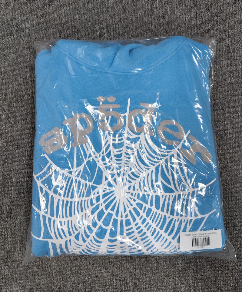 Light blue Sp5der hoodie v2