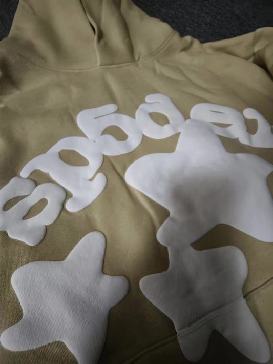 Beige Sp5der hoodie