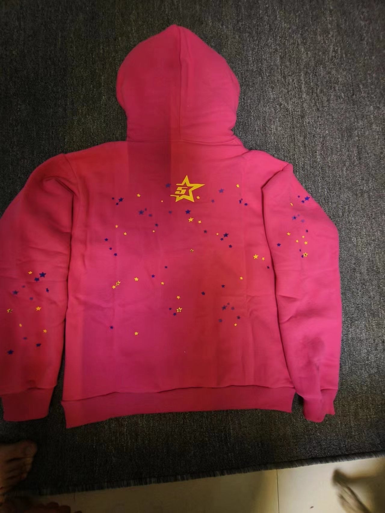 Pink and black Sp5der hoodie