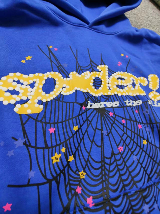 Sp5der hoodie blue