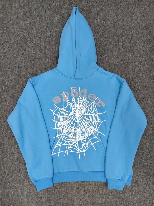 Light blue Sp5der hoodie v2